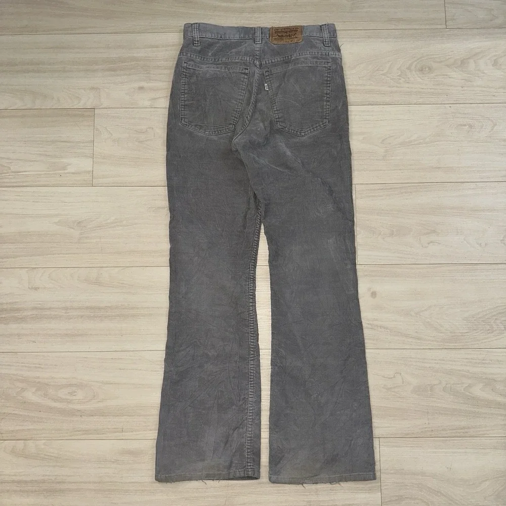 Vintage Levi's 517 Corduroy Bootcut Pants 30x32 Gray 80s Boot‎ Cut Western Rodeo
